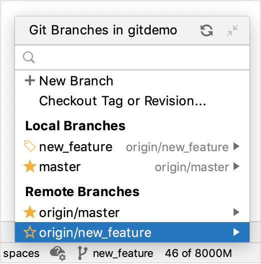 Remote Git branch