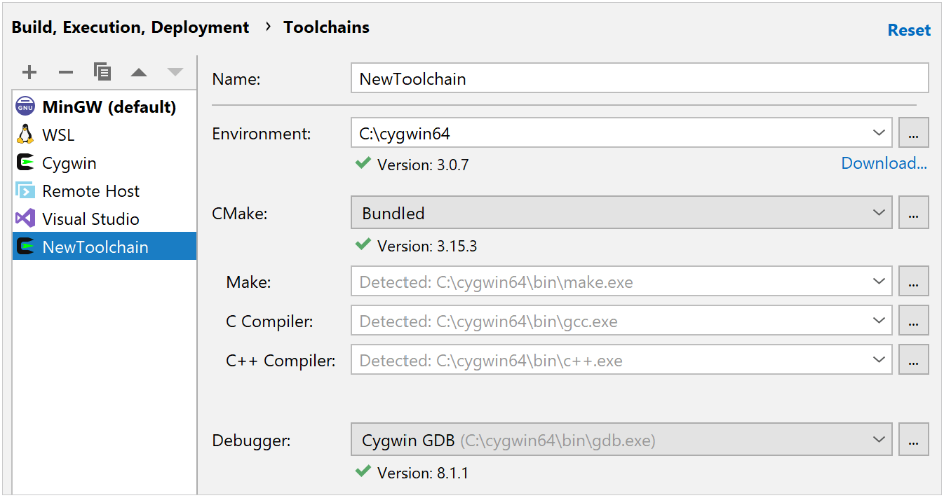 Creating a new toolchain on Windows