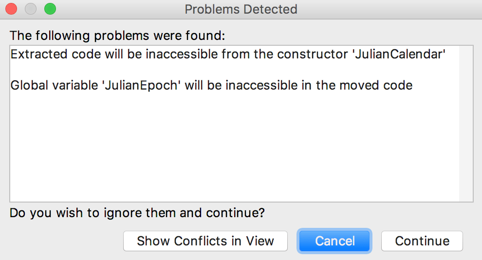 Cl refactoring conflicts dialog