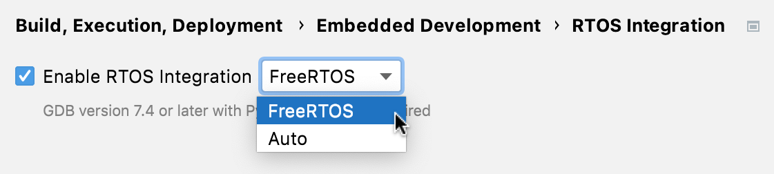 Enabling RTOS Integration