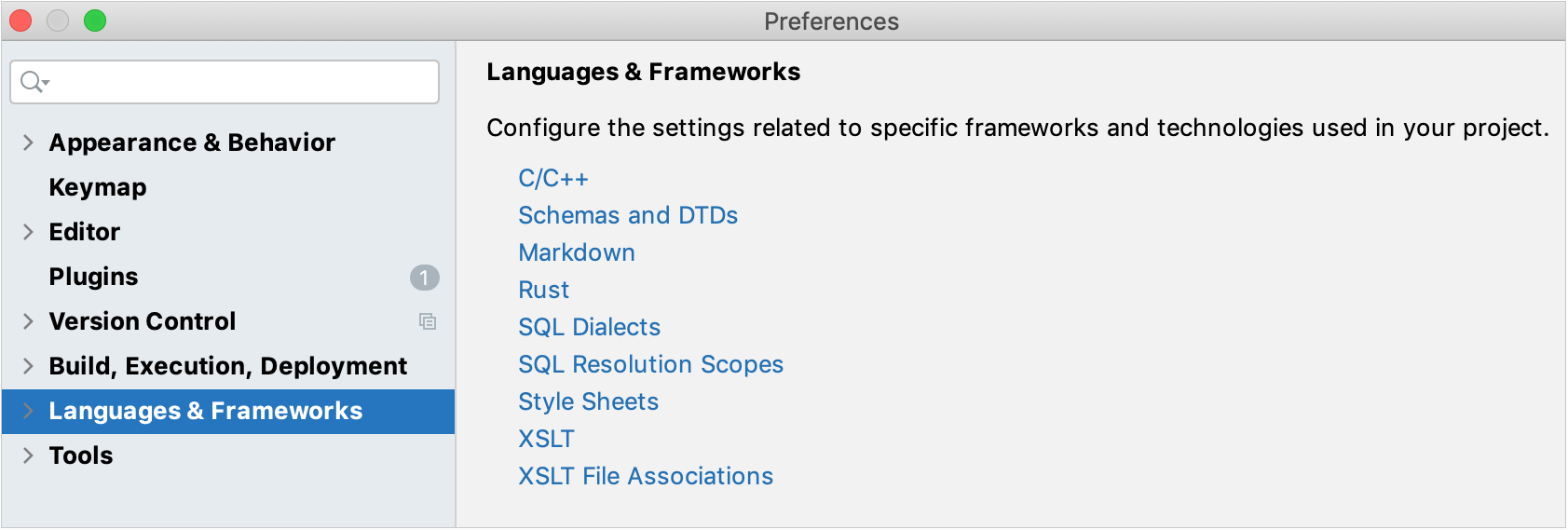 Languages and Frameworks