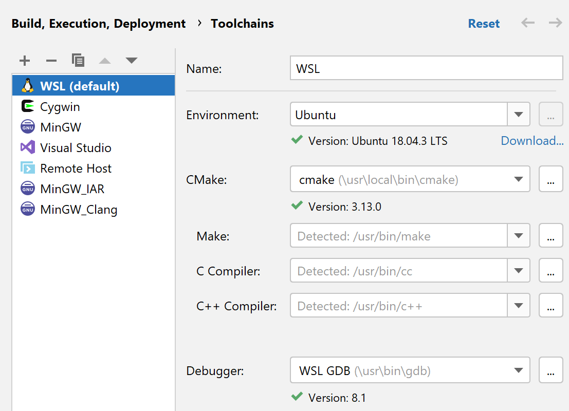 WSL toolchain