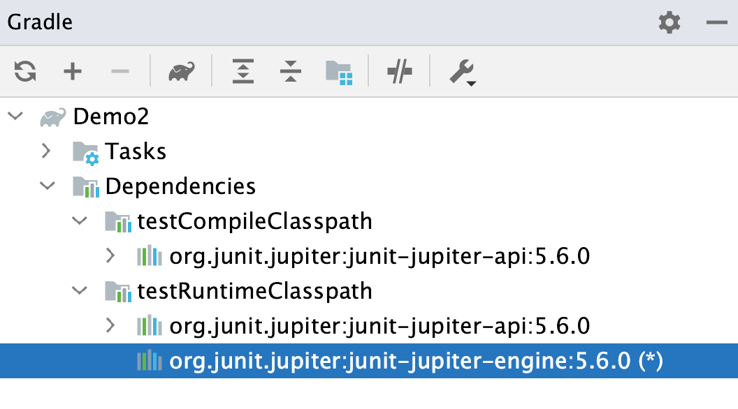 Gradle tool window: cyclyc dependencies