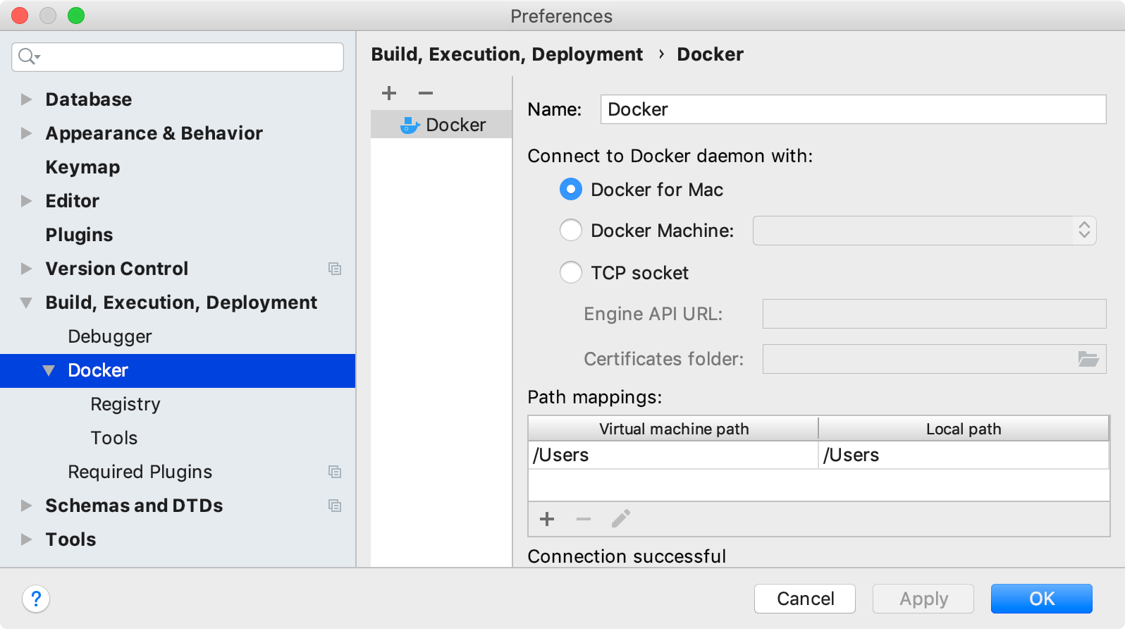 docker for mac container local postgres