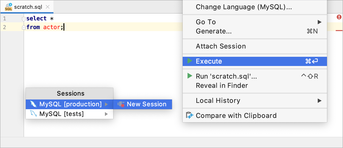 Attach a scratch file to a console Attach a scratch file to a console