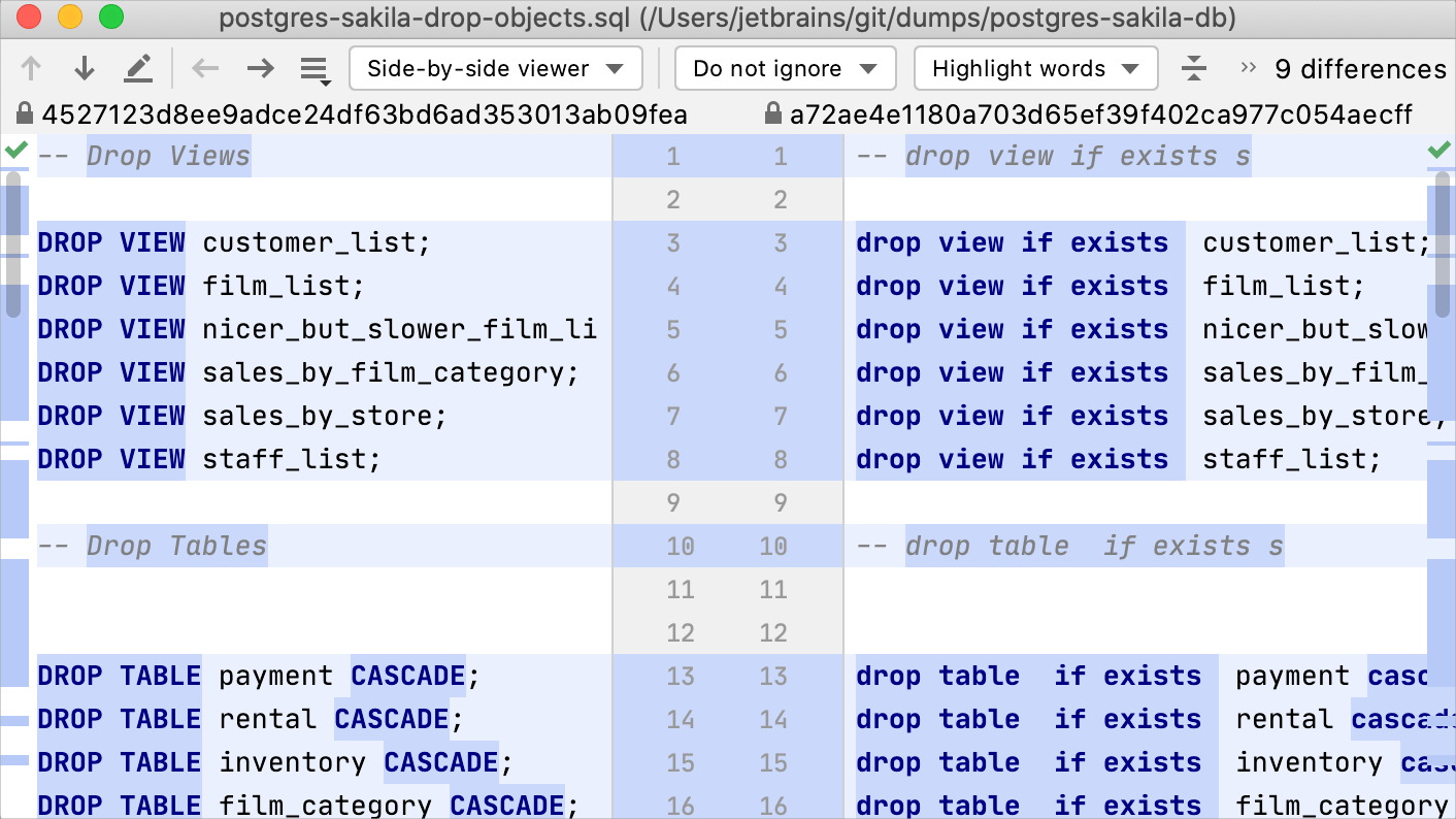 Compare files Compare files