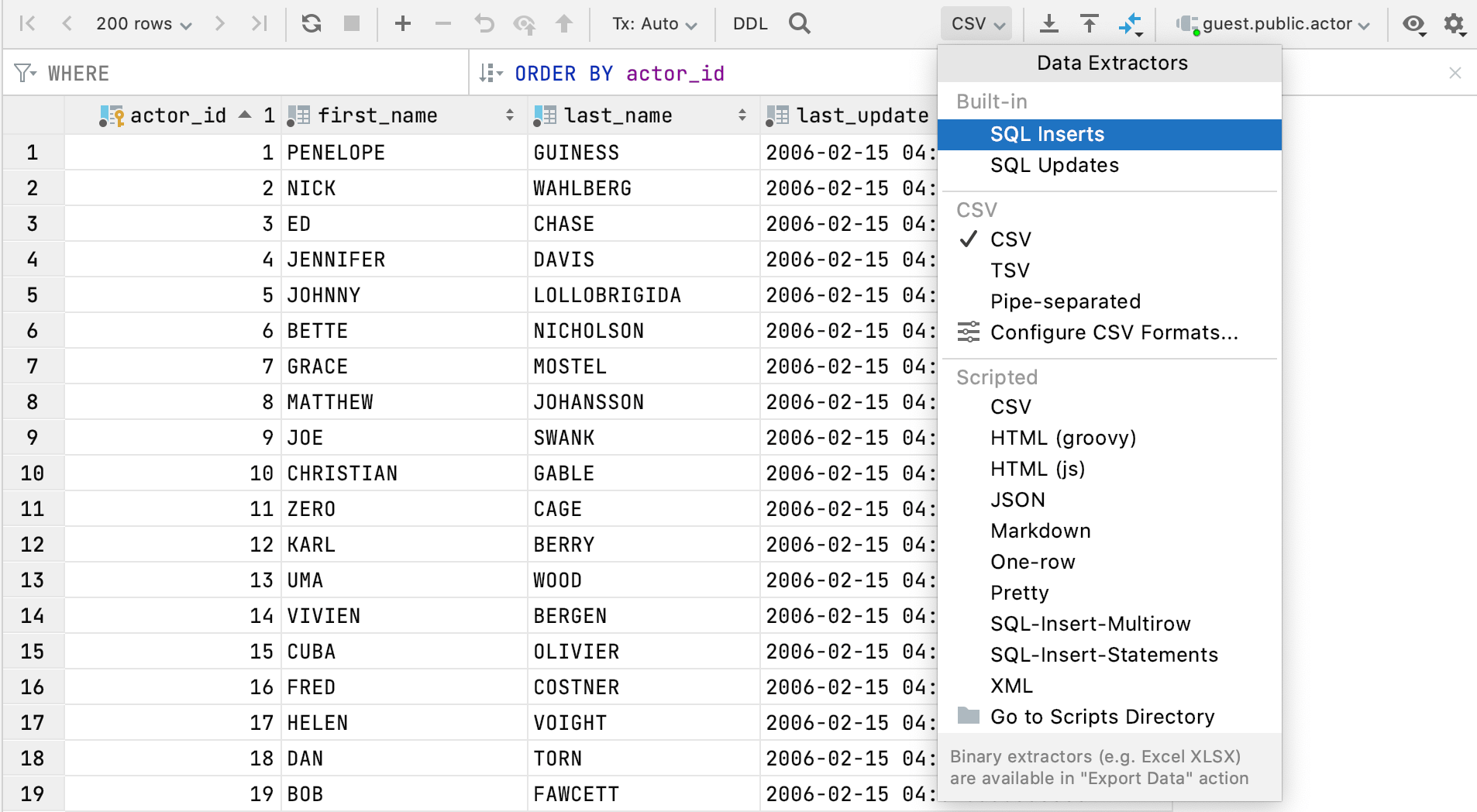 Data extractors Data extractors