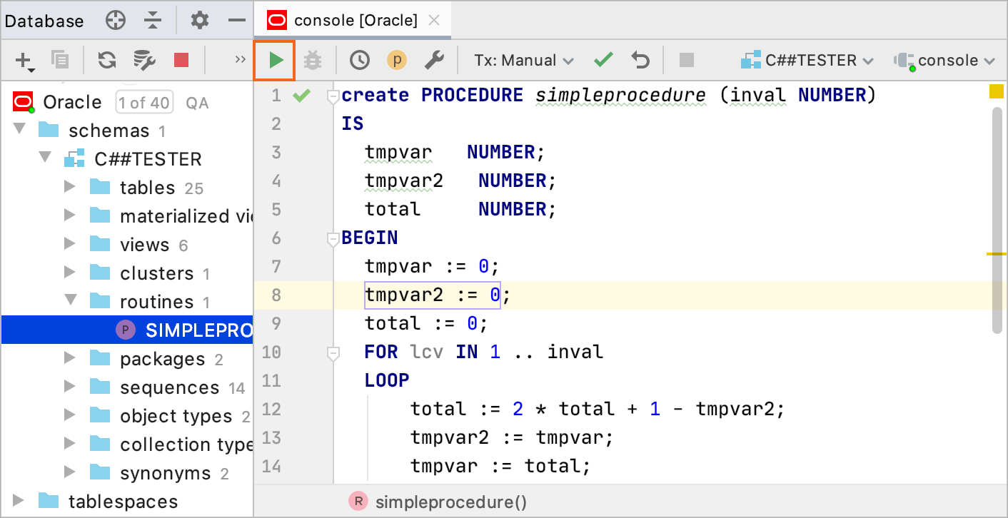 Create a PL/SQL object Create a PL/SQL object