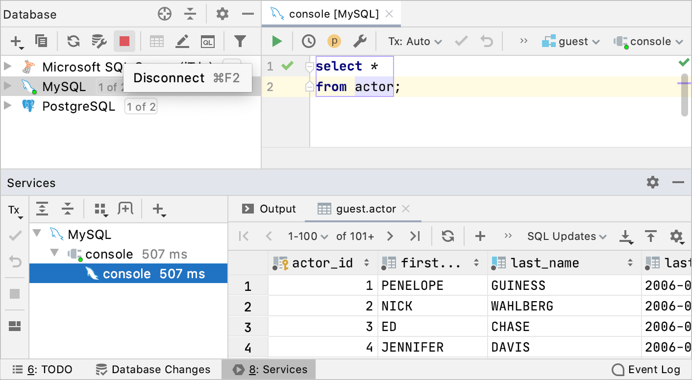 Close a database connection Close a database connection