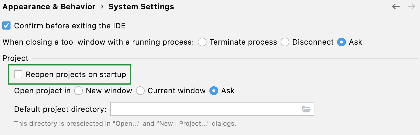 Enable the Welcome screen