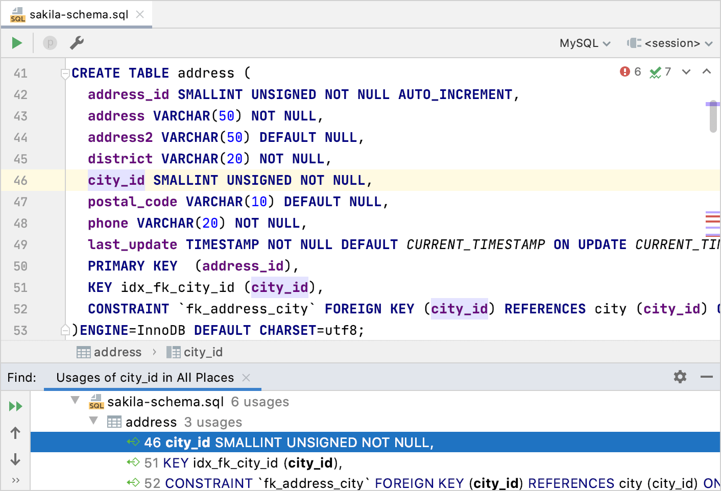 Found Occurrences in the Find tool window Found Occurrences in the Find tool window