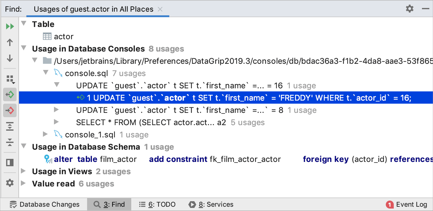 Find tool window preview area Find tool window preview area