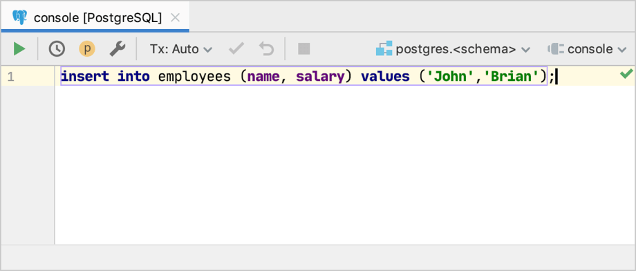 Input pane of a query console Input pane of a query console