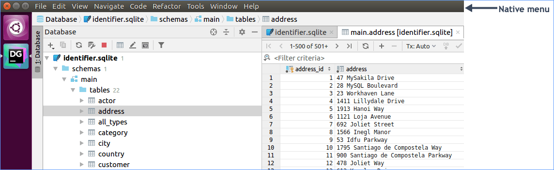 Linux native menu enabled for the IDE Linux native menu enabled for the IDE