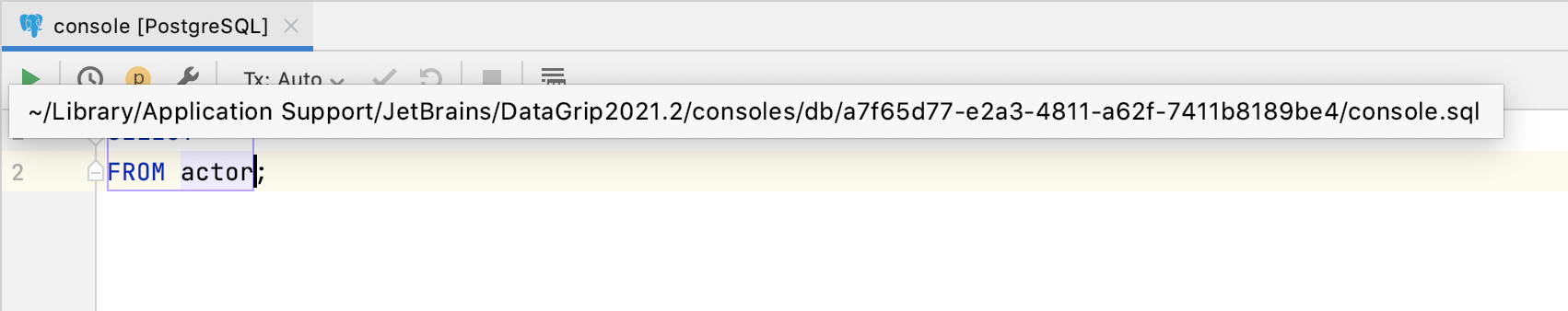 Navigate to a console file from the Select In window