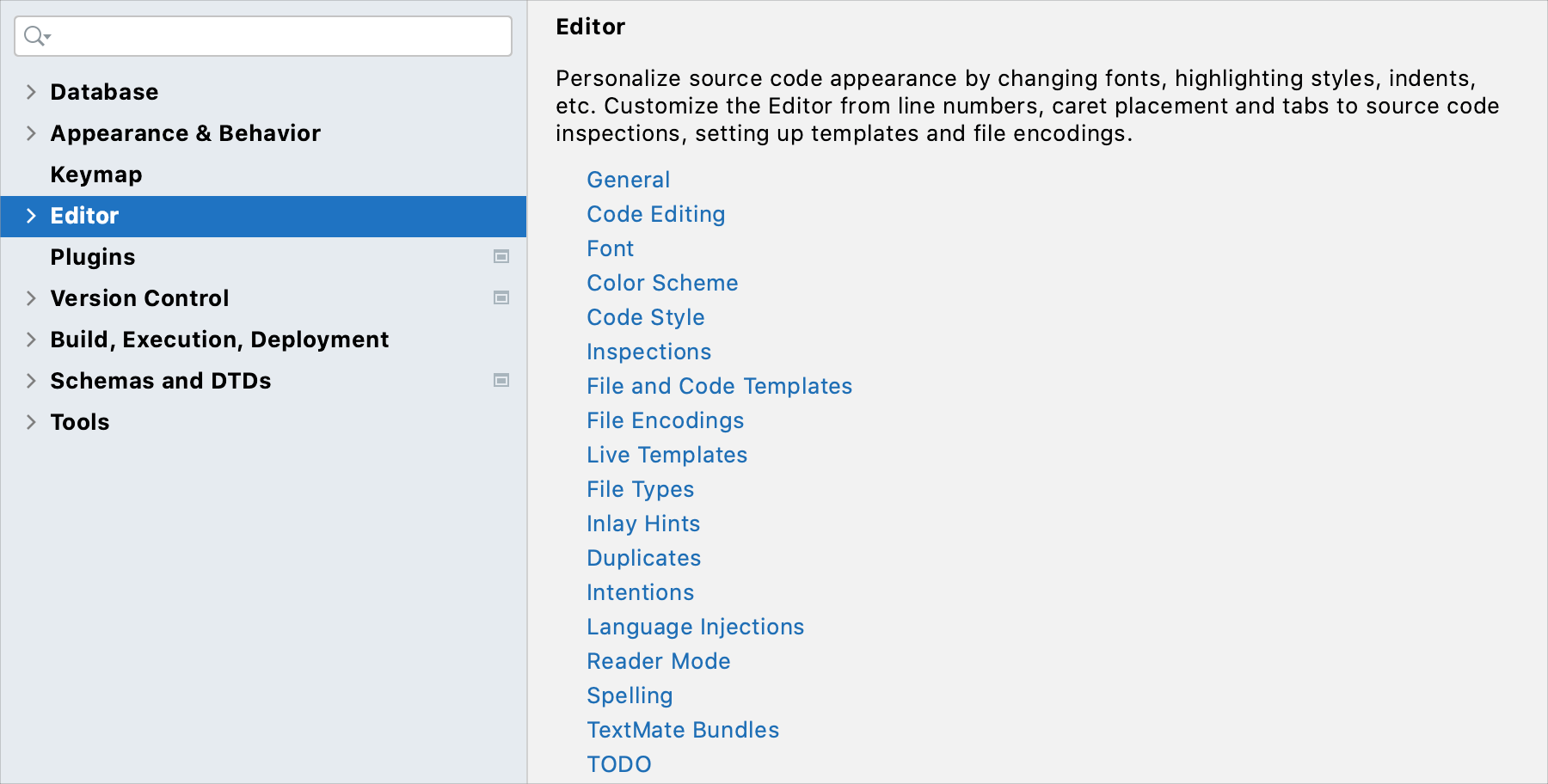 Settings: Editor Settings: Editor