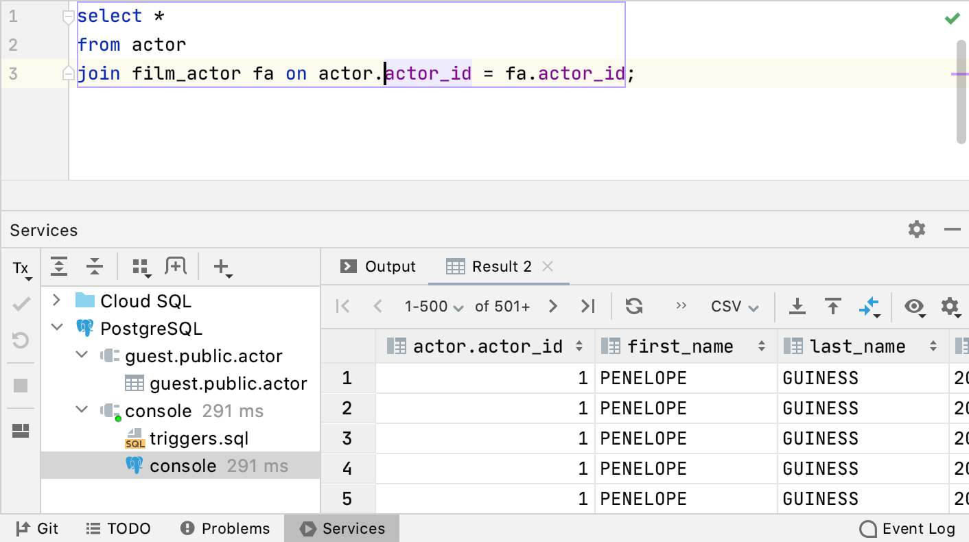 Show output results in editor Show output results in editor