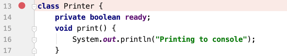 A breakpoint set on a default constructor