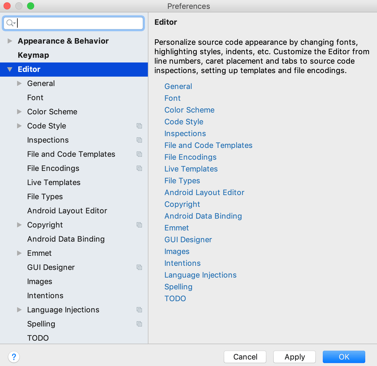 editor settings