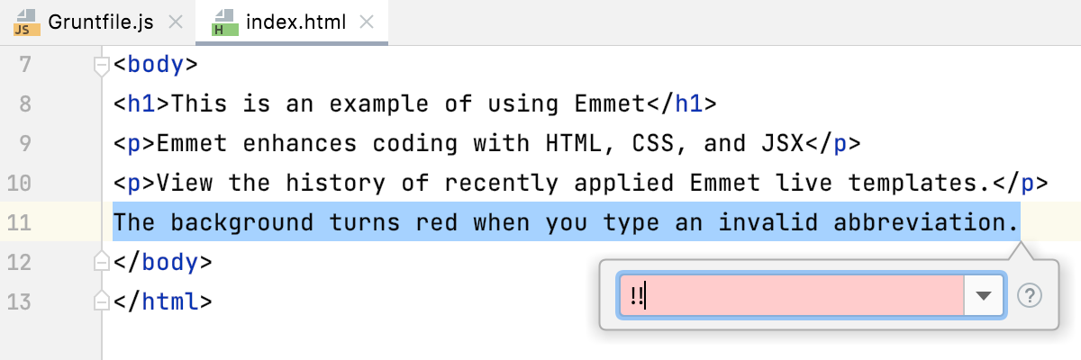 phpstorm emmet