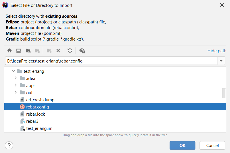 Importing existing Erlang project