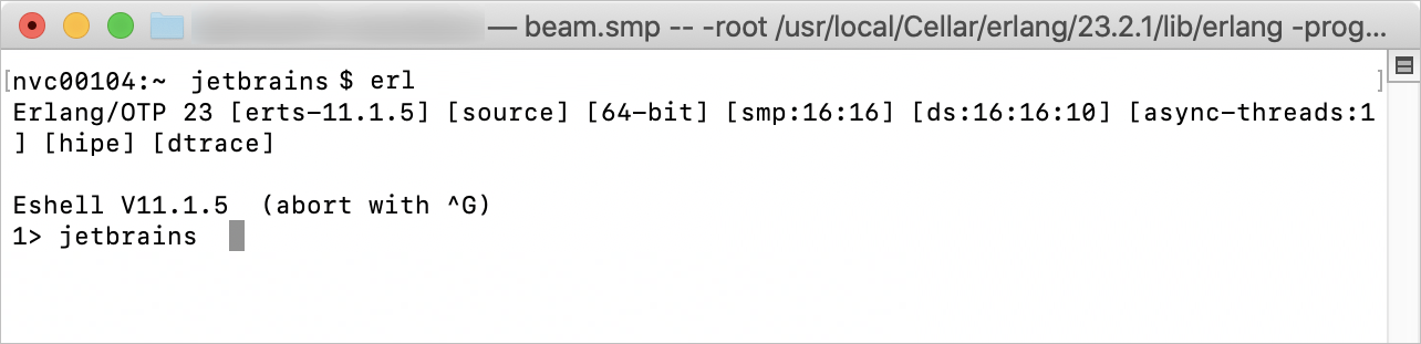 Verifying the Erlang OTP is installed correctly