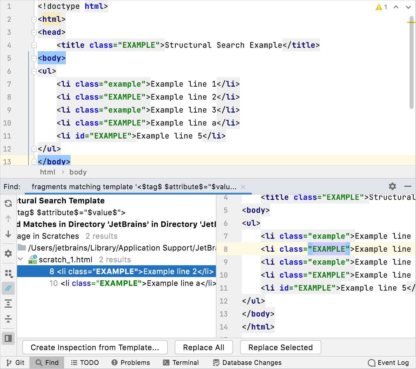 phpstorm find and replace