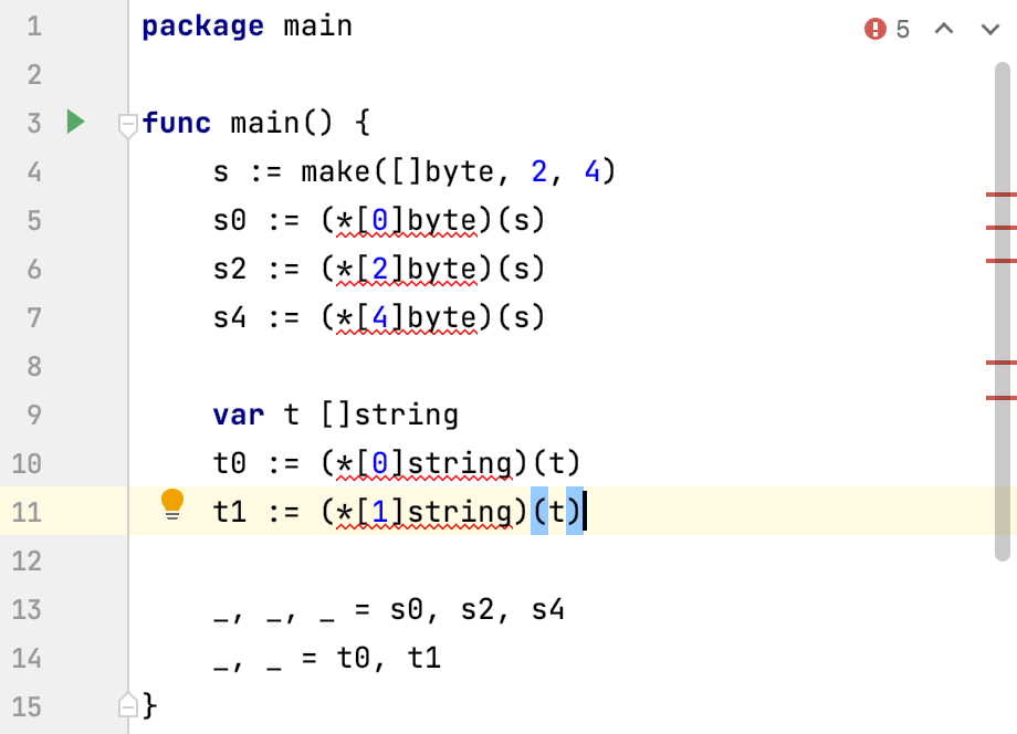 converting a slice to an array pointer