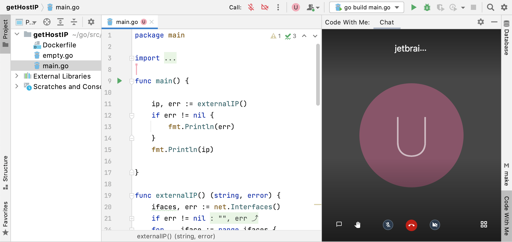 Joined session: editor and the main toolbar Joined session: editor and the main toolbar