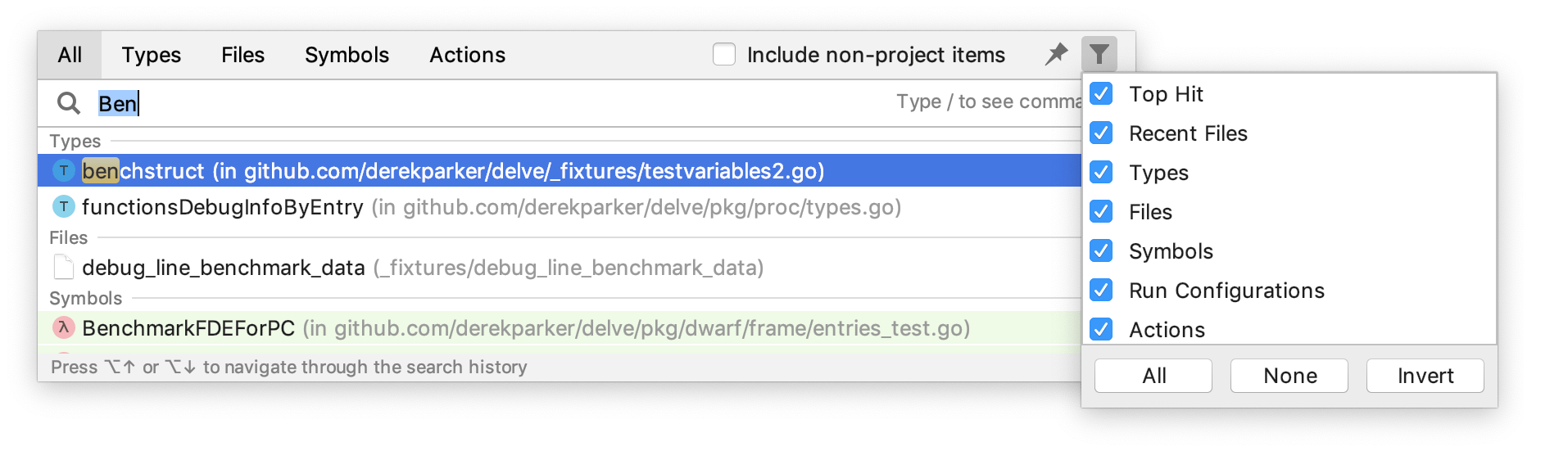 Exclude file types from search Exclude file types from search