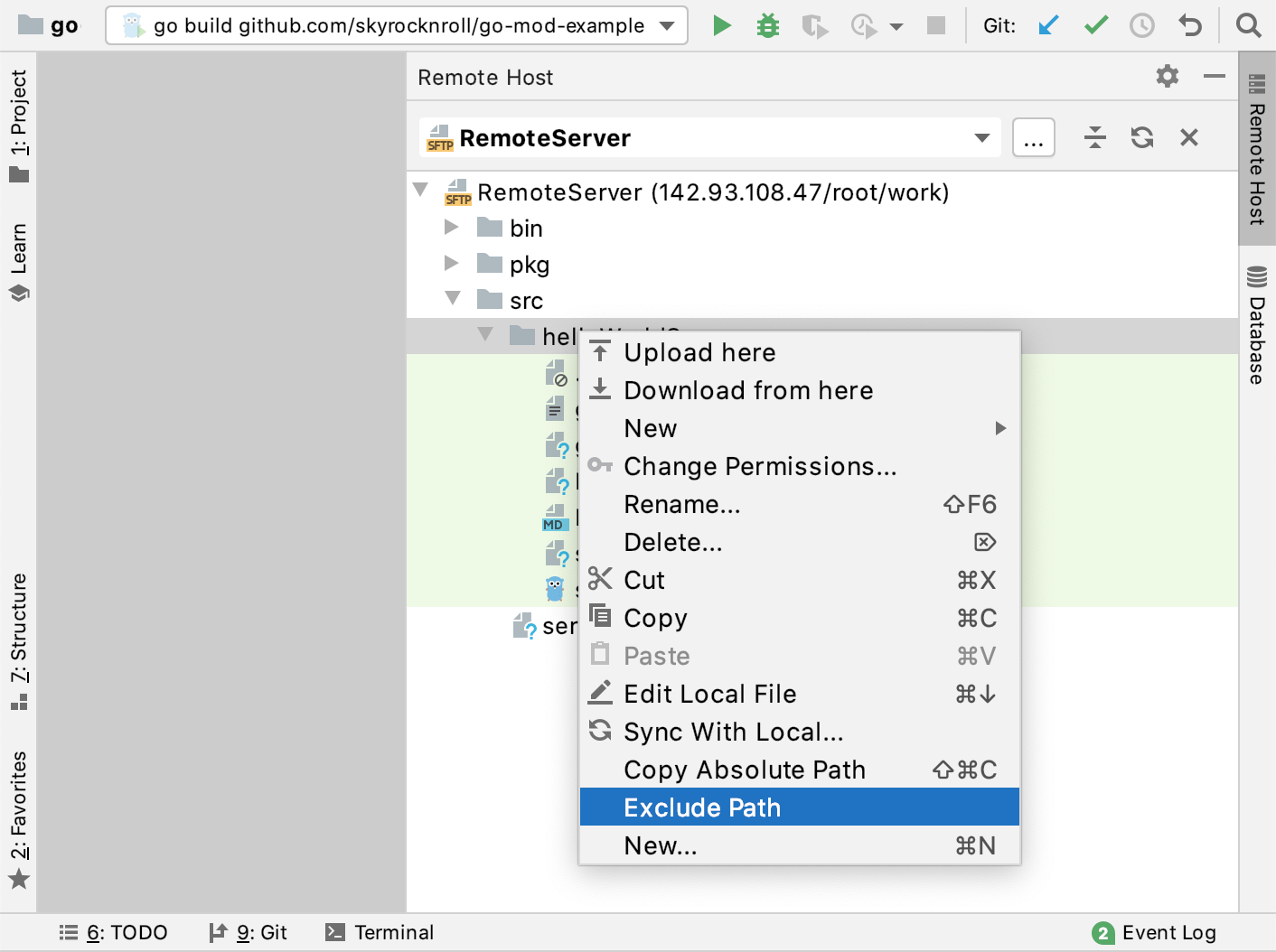 manictime exclude files from folder