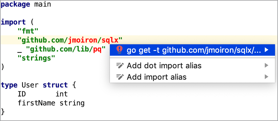 Fetch dependencies from the Go code