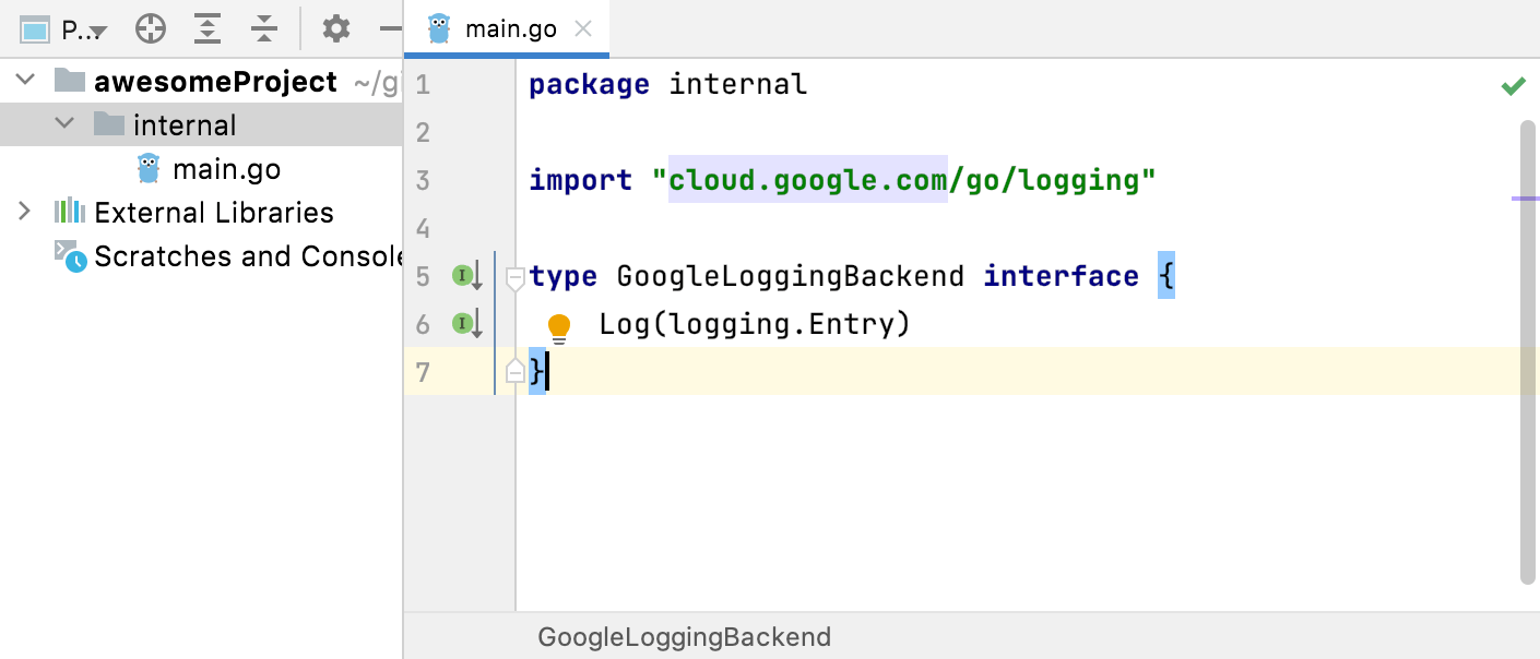 implementations of interfaces in the internal directory implementations of interfaces in the internal directory