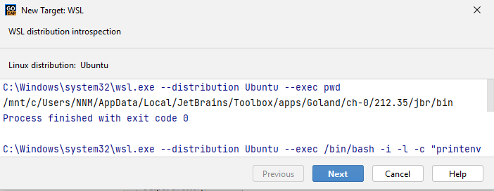 introspection of wsl target