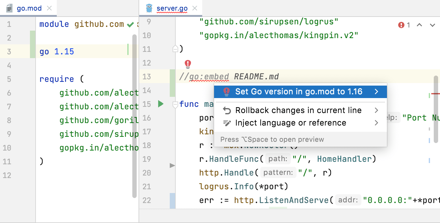 notifications about compatibility with Go SDK versions notifications about compatibility with Go SDK versions