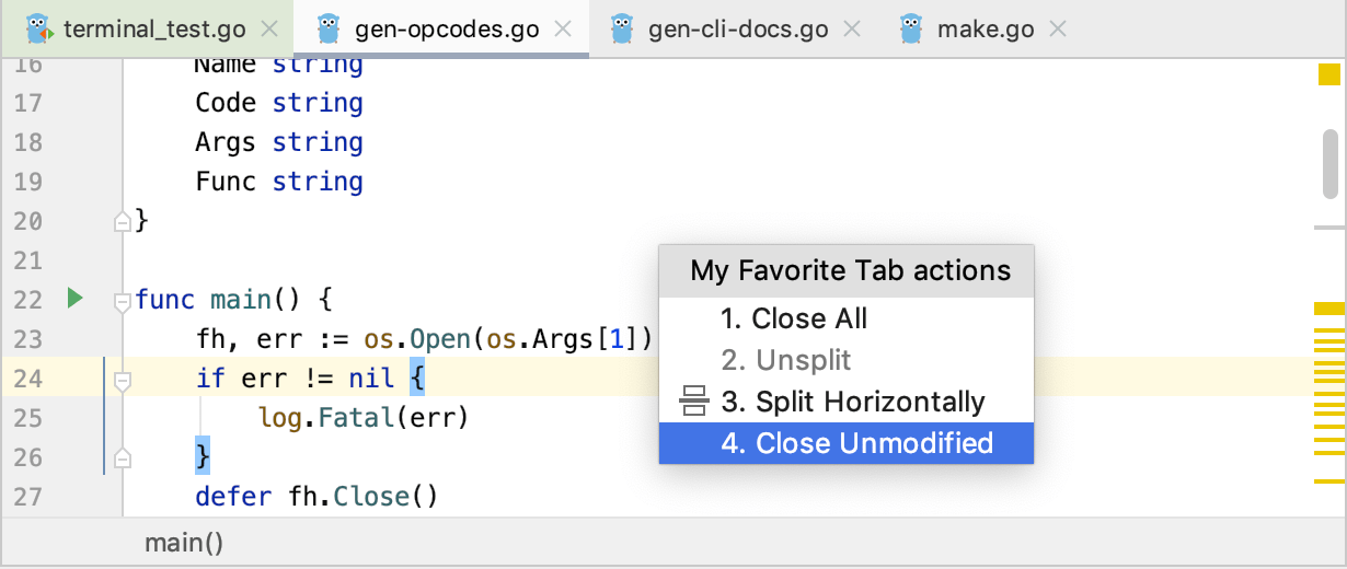 Access an action from a quick list Access an action from a quick list