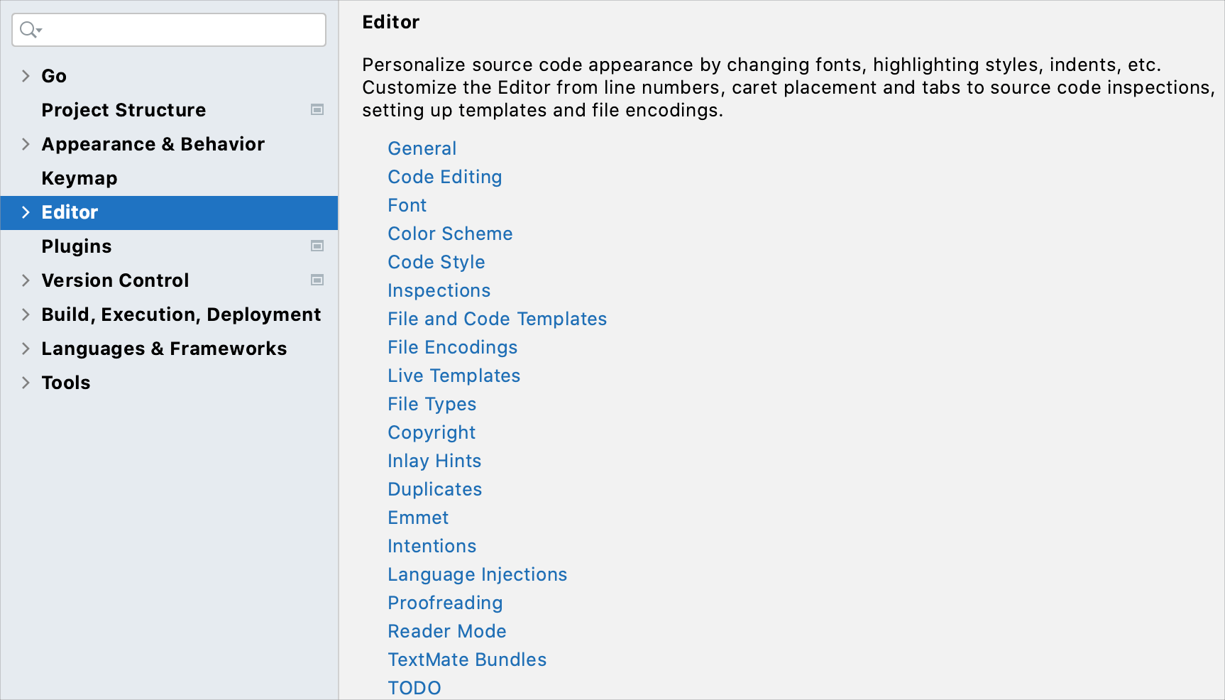 Settings: Editor Settings: Editor