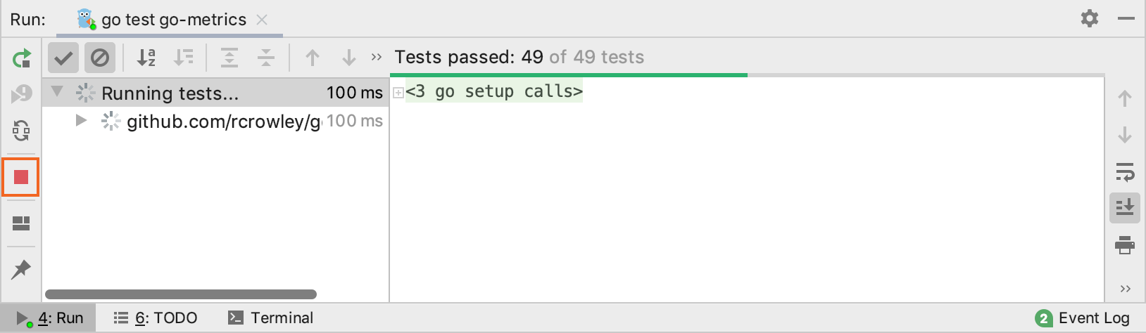 Stop running tests Stop running tests