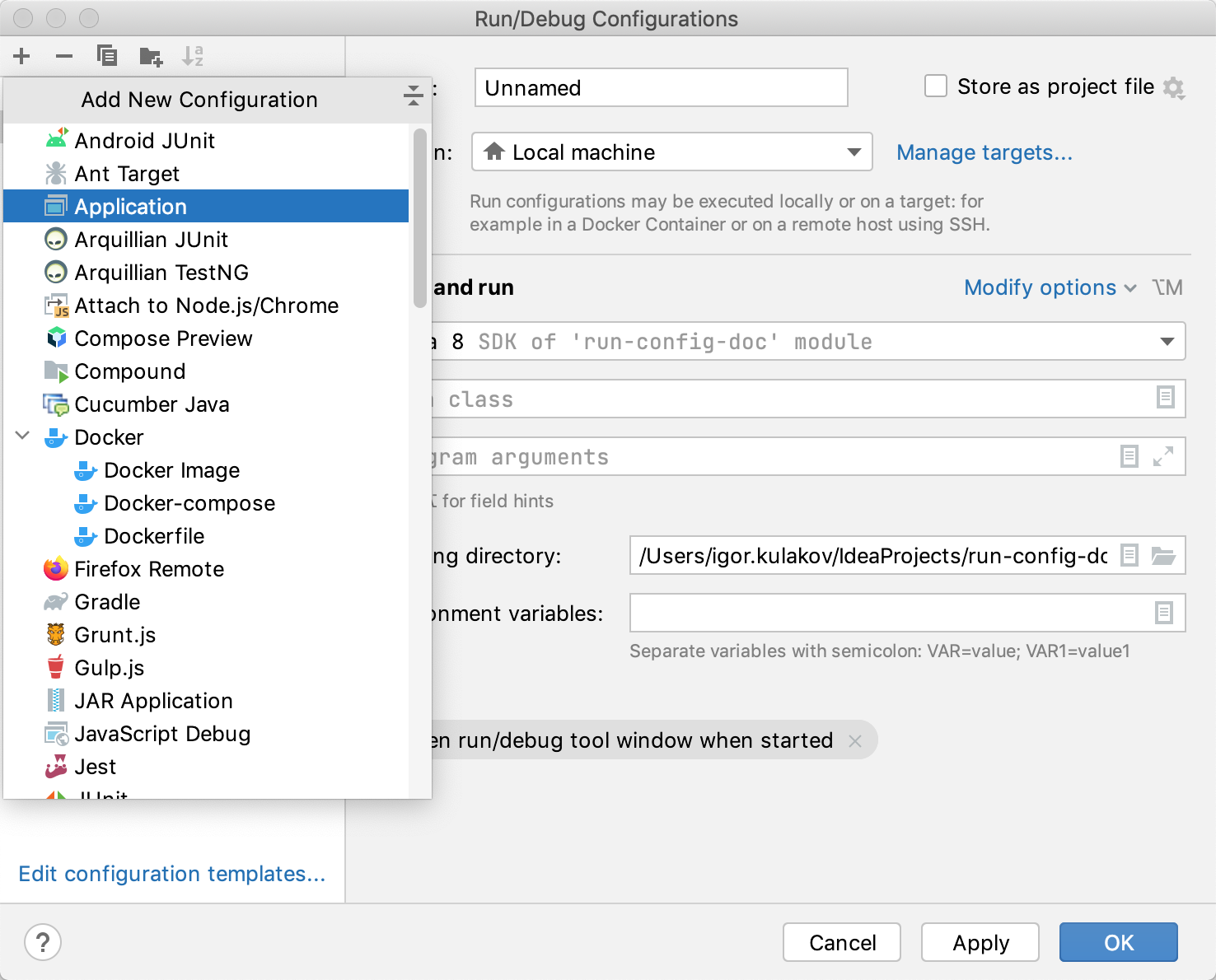 pycharm run with arguments