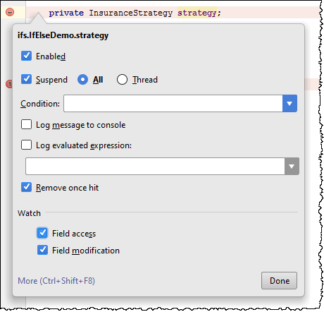 Using field watchpoints