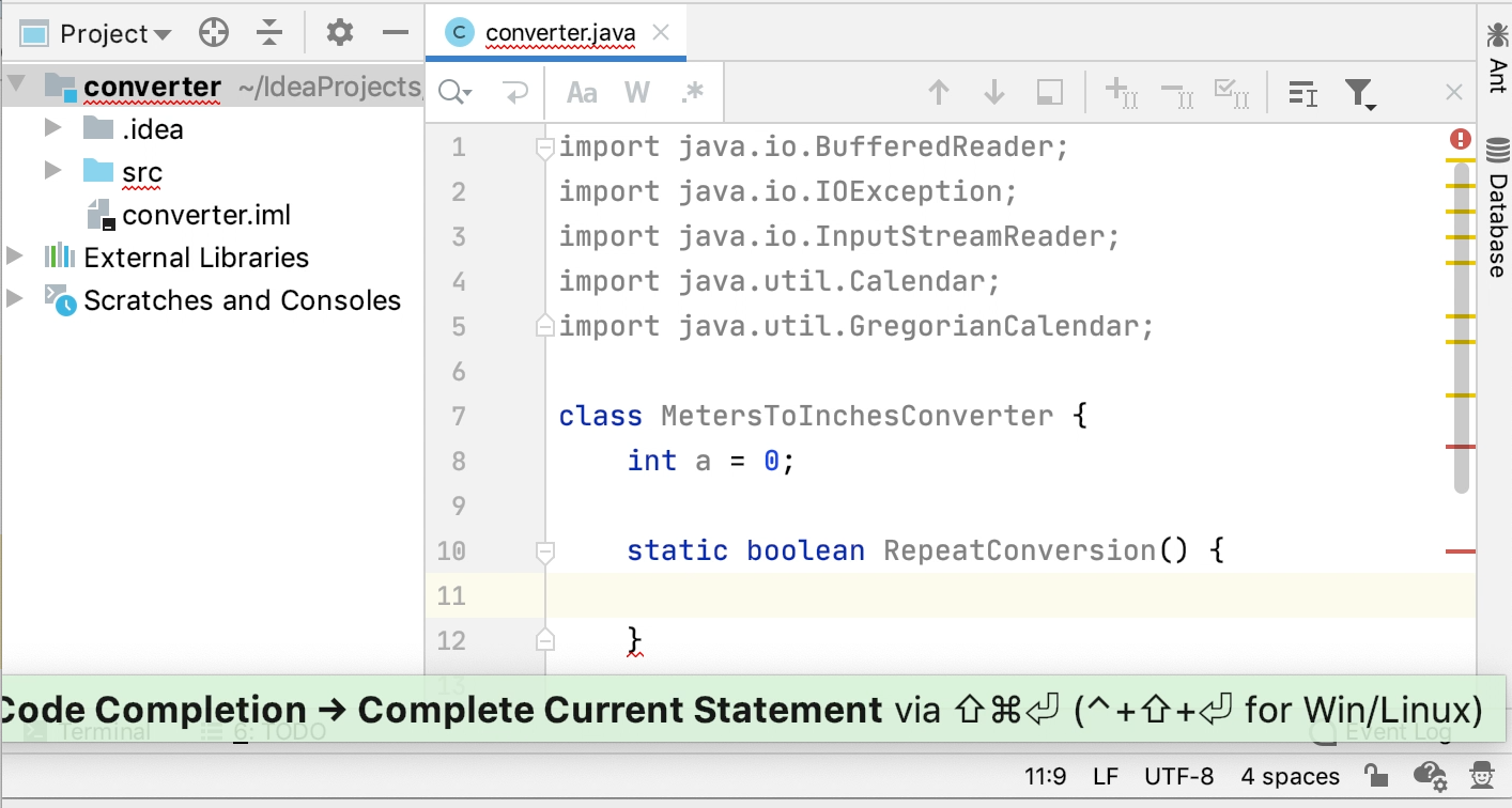 complete a method declaration