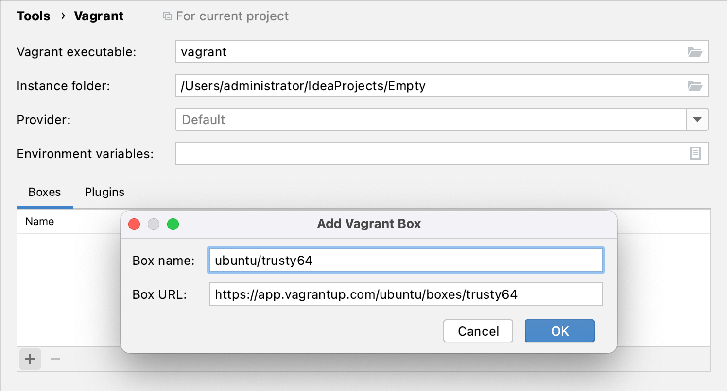 mac os x vagrant box for virtualbox