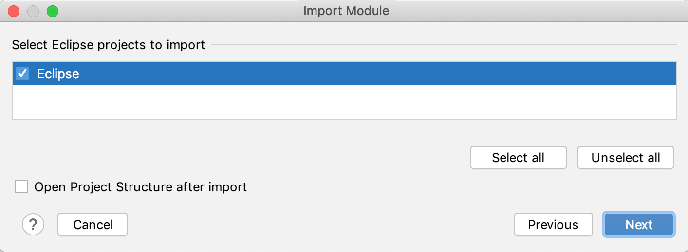Importing a project from Eclipse as a module