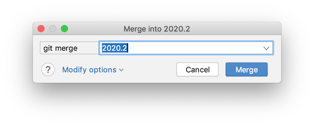 The Merge dialog