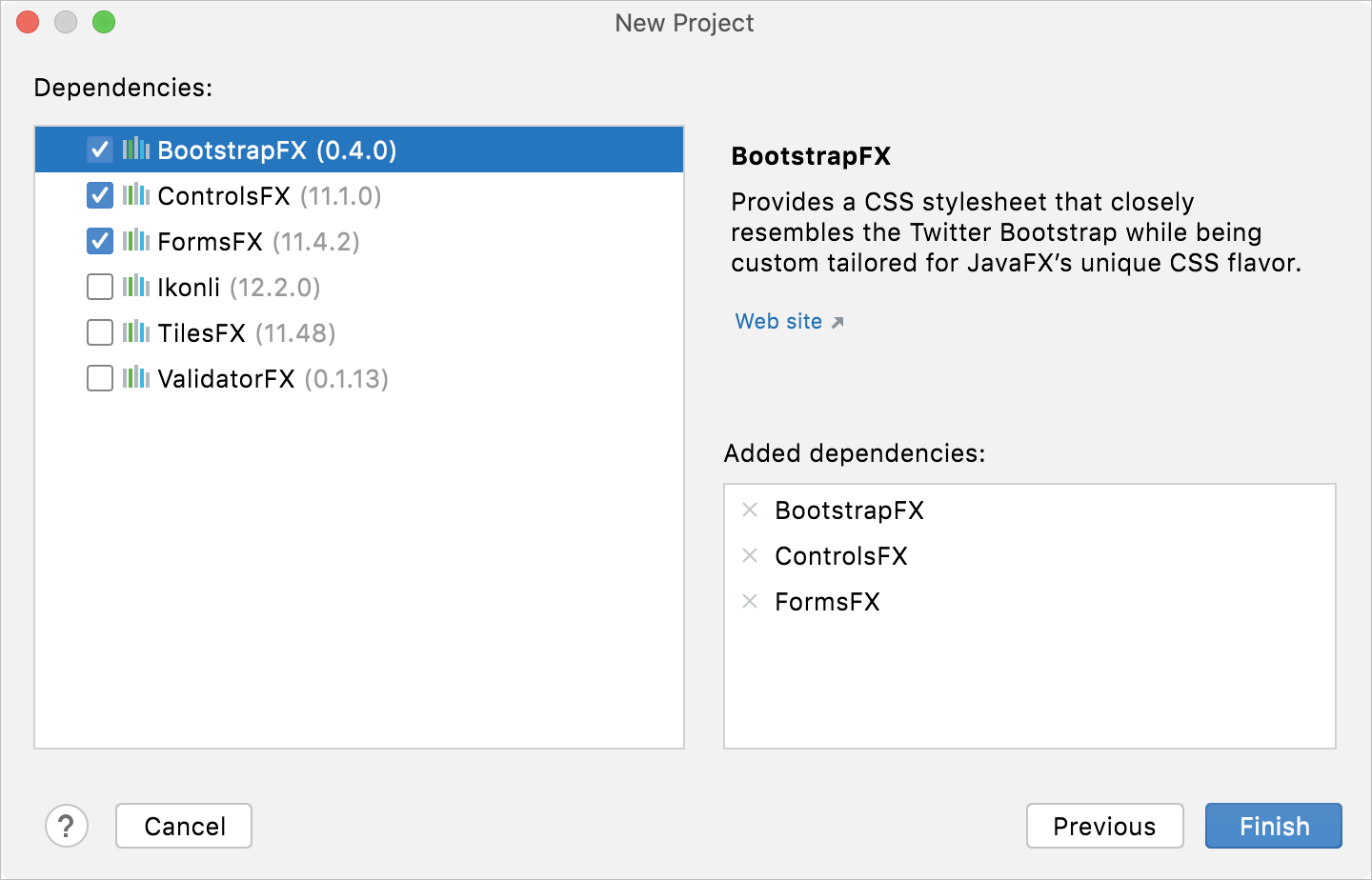 Creating a new JavaFX project