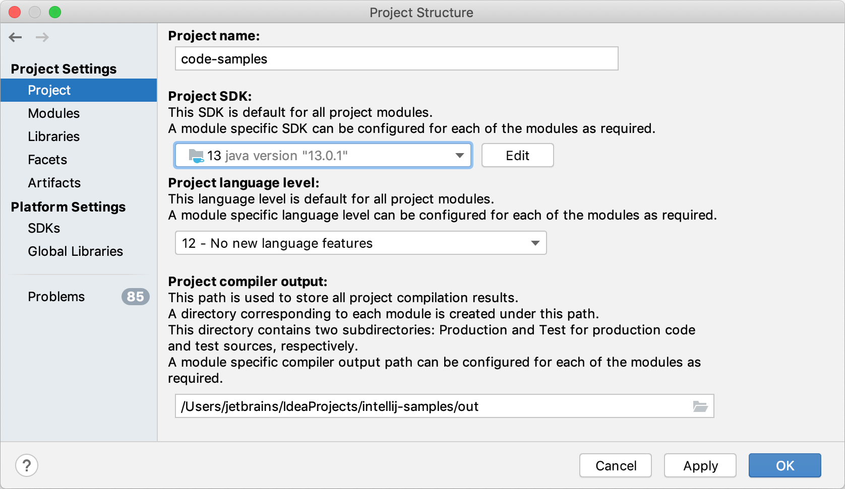 intellij change java version for project mac