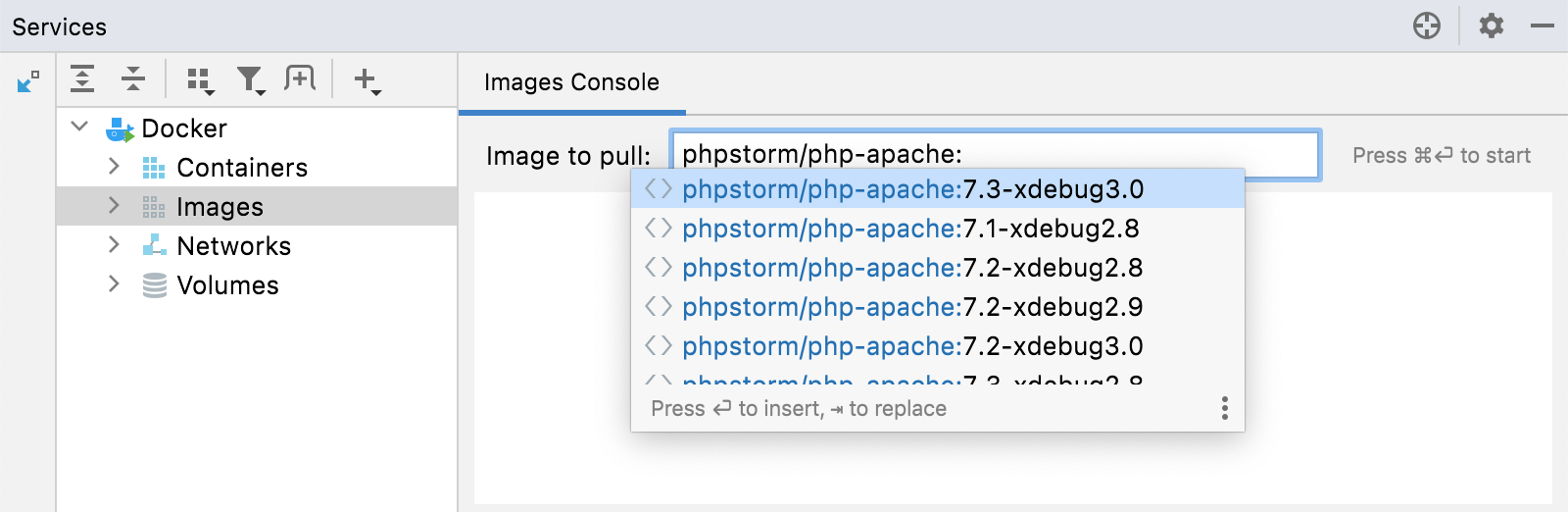 download phpstorm connect to docker container