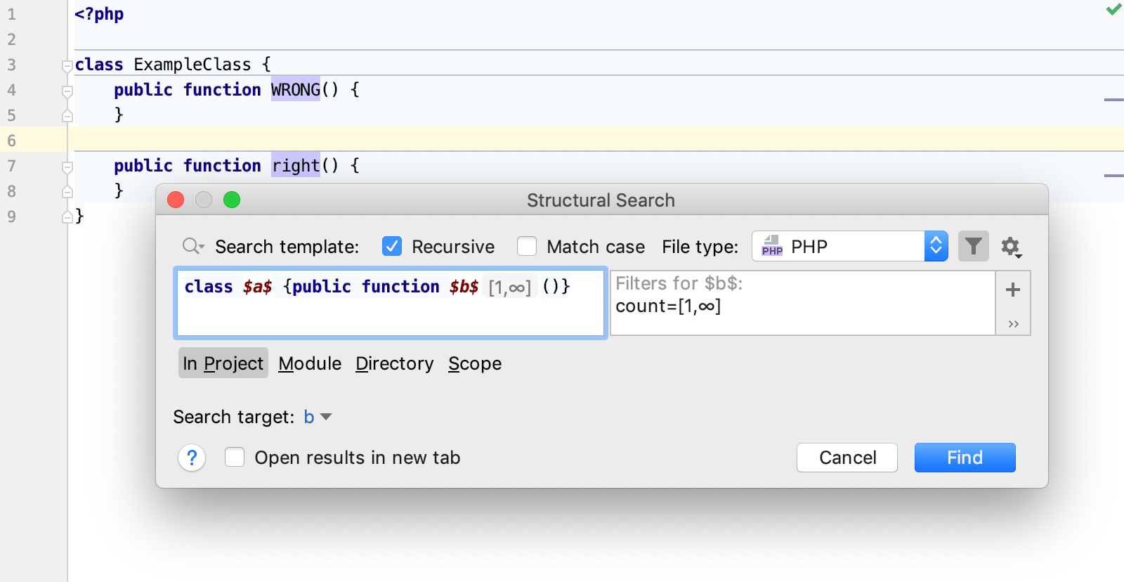 phpstorm find and replace