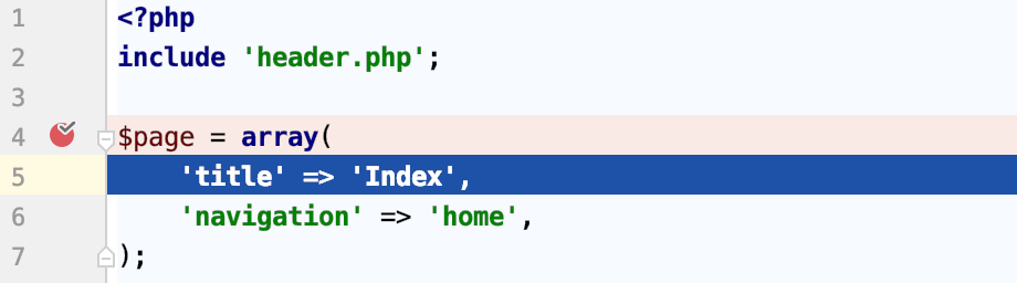 Resolved breakpoint in the editor