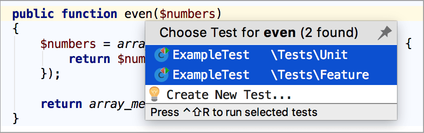 Run a selection of tests